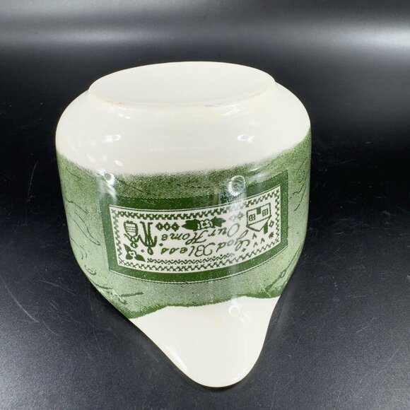 Royal Colonial Homestead Creamer Silhouette and Sample Green and White Ceramic - Picture 15 of 15
